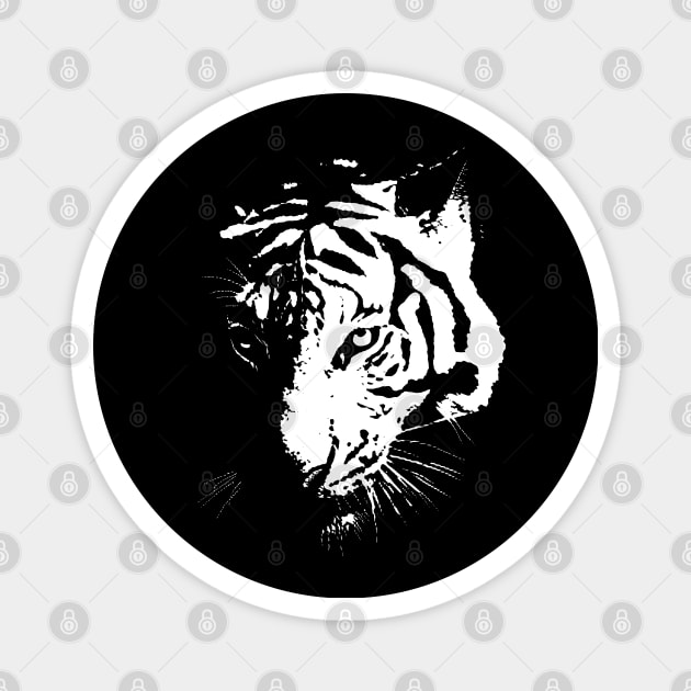 White Tiger Magnet by GrizzlyVisionStudio